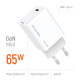 Зарядний пристрій ColorWay GaN Mini 65W PD Port PPS USB-C white (CW-CHS049PD-WT)