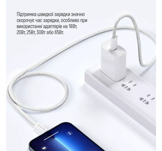 Дата кабель USB-C to USB-C 2.0m (braided cotton) (PD Fast Charging 60W) 3.0А grey ColorWay (CW-CBPDCC068-GR)