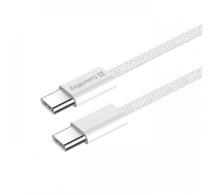 Дата кабель USB-C to USB-C 2.0m (braided cotton) (PD Fast Charging 60W) 3.0А grey ColorWay (CW-CBPDCC068-GR)