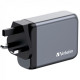 Зарядний пристрій Verbatim GaN 100 W 4 ports (2xUSB-C-100 W,USB-C 65 W \/USB-A -3.0) (32202)