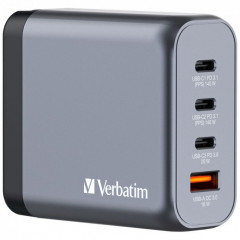 Зарядний пристрій Verbatim GaN 140 W 4 ports (2xUSB-C-140 W,USB-C 20 W \/USB-A -3.0) (32203)