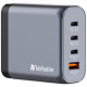 Зарядний пристрій Verbatim GaN 140 W 4 ports (2xUSB-C-140 W,USB-C 20 W \/USB-A -3.0) (32203)