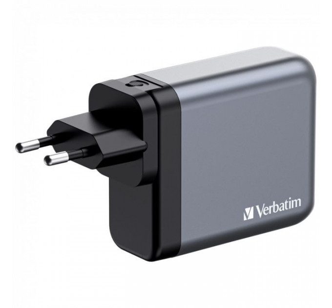 Зарядний пристрій Verbatim GaN 140 W 4 ports (2xUSB-C-140 W,USB-C 20 W \/USB-A -3.0) (32203)