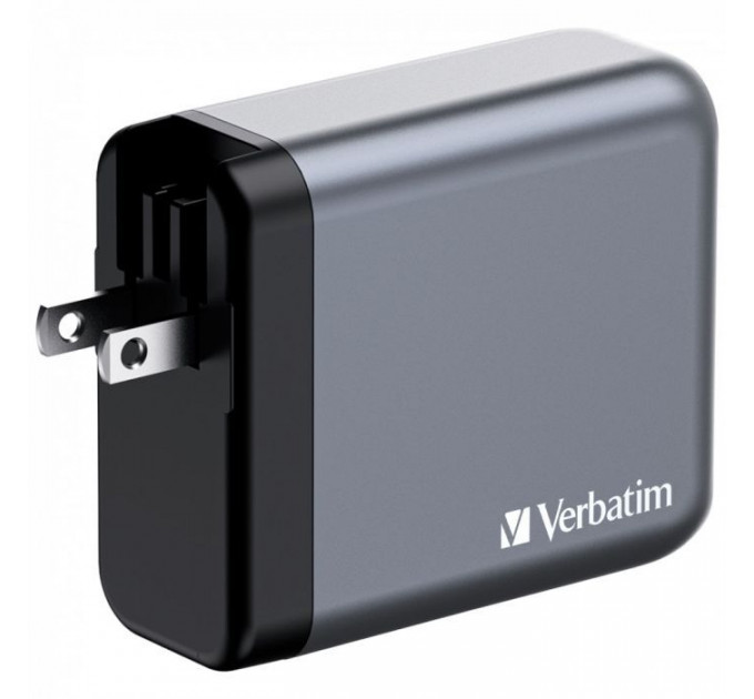 Зарядний пристрій Verbatim GaN 140 W 4 ports (2xUSB-C-140 W,USB-C 20 W \/USB-A -3.0) (32203)