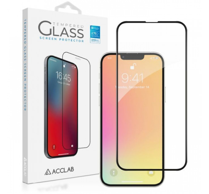 Скло захисне ACCLAB Full Glue ESD Apple Iphone 13\/13 Pro Black (1283126542527)