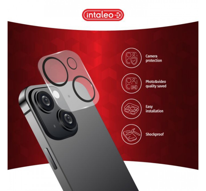 Стекло защитное Intaleo Camera Lens Apple Iphone 15 Plus Black (1283126576850)