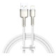 Дата кабель USB 2.0 AM to Lightning 2.0m Cafule Series Metal 2.4A White Baseus (CALJK-B02)