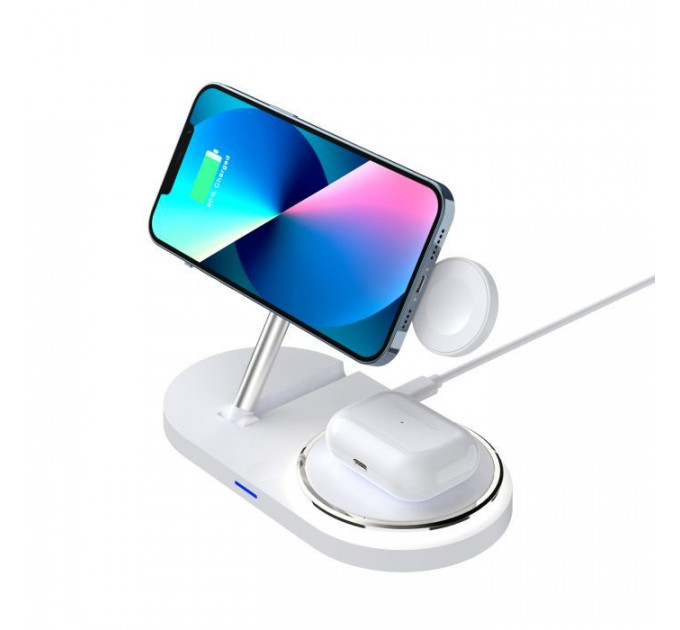 Зарядний пристрій Armorstandart Wireless Charging H101 3 in 1 Magnetic White (ARM78102)