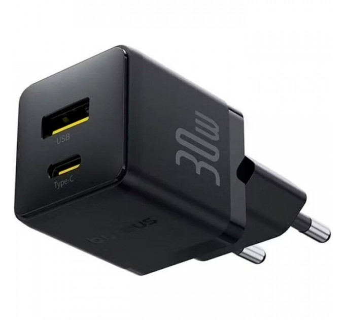 Зарядний пристрій Baseus Palm Fast Charger C+U 30W cluster black (P1011160A113-00)