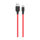 Дата кабель USB 2.0 AM to USB-C 1.0m 2A silicone X21 black+red HOCO (6957531071419)