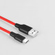 Дата кабель USB 2.0 AM to USB-C 1.0m 2A silicone X21 black+red HOCO (6957531071419)