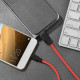 Дата кабель USB 2.0 AM to USB-C 1.0m 2A silicone X21 black+red HOCO (6957531071419)