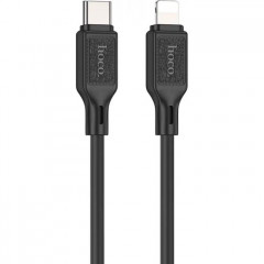 Дата кабель USB-C to Lightning 1.0m Cool silicone PD 20W X90 black HOCO (6931474788382)