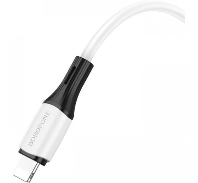 Дата кабель USB-C to Lightning 1.0m 3A 20W silicone BX79 white BOROFONE (6974443384734)