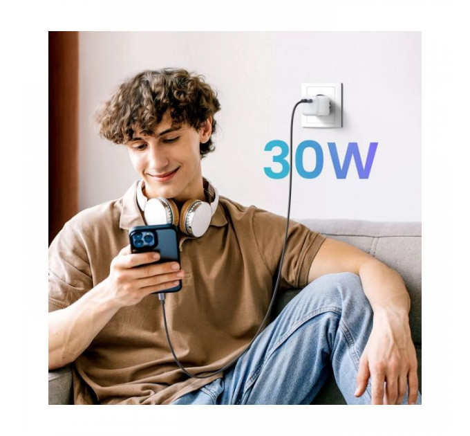 Зарядное устройство для устройства Ugreen CD319 Nexode Mini USB-C PD30W GaN White (15326)