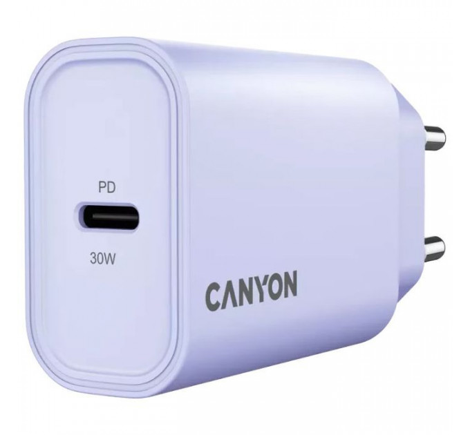 Зарядний пристрій Canyon 30CL OnCharge USB-C PD30W Purple (CNE-CHA30CLPU)