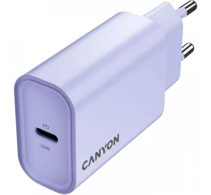 Зарядний пристрій Canyon 30CL OnCharge USB-C PD30W Purple (CNE-CHA30CLPU)