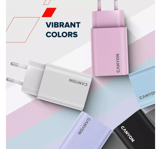 Зарядний пристрій Canyon 30CL OnCharge USB-C PD30W Purple (CNE-CHA30CLPU)