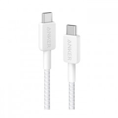 Дата кабель USB-C to USB-C 0.9m nylon 322 white Anker (A81F5H21\/A81F5G21)