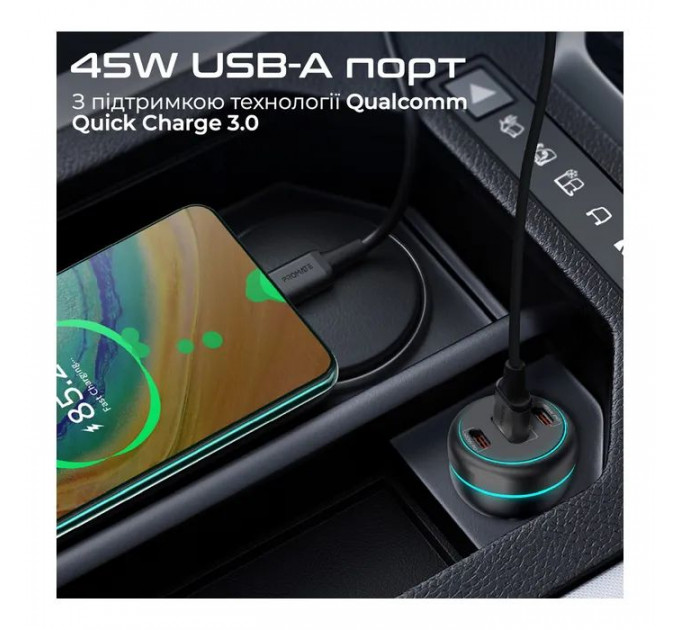 Зарядное устройство Promate 2xUSB-C PD+USB-A QC3.0 (powerdrive-230)