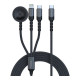 Дата кабель USB-C to Lightning 27W + USB-C 60W + Apple Watch 2.5W 1.5m icharge trio black Promate (icharge-trio.black)