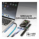 Дата кабель USB-C to Lightning 27W + USB-C 60W + Apple Watch 2.5W 1.5m icharge trio black Promate (icharge-trio.black)