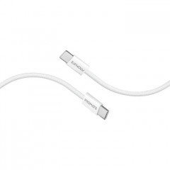 Дата кабель USB-C to USB-C 2.0m 60W PD EcoLine-CC200 white Promate (ecoline-cc200.white)