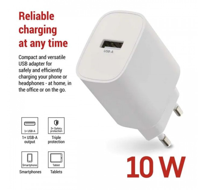 Зарядний пристрій EMOS V01B10 USB-A 10W (V01B10)