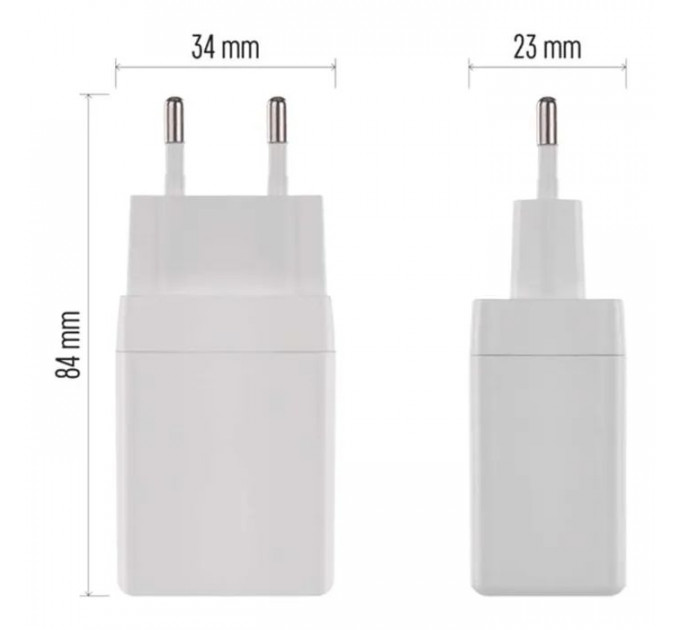 Зарядний пристрій EMOS V04G45 1xUSB-A + 1xUSB-C PD20W GaN (V04G45)