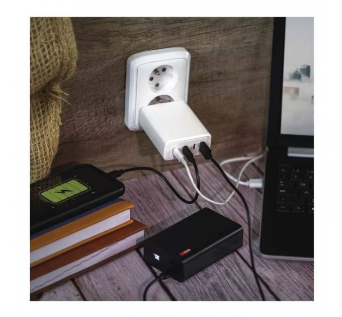 Зарядное устройство EMOS V06G120 1xUSB-A+3xUSB-C PD120W GaN (V06G120)