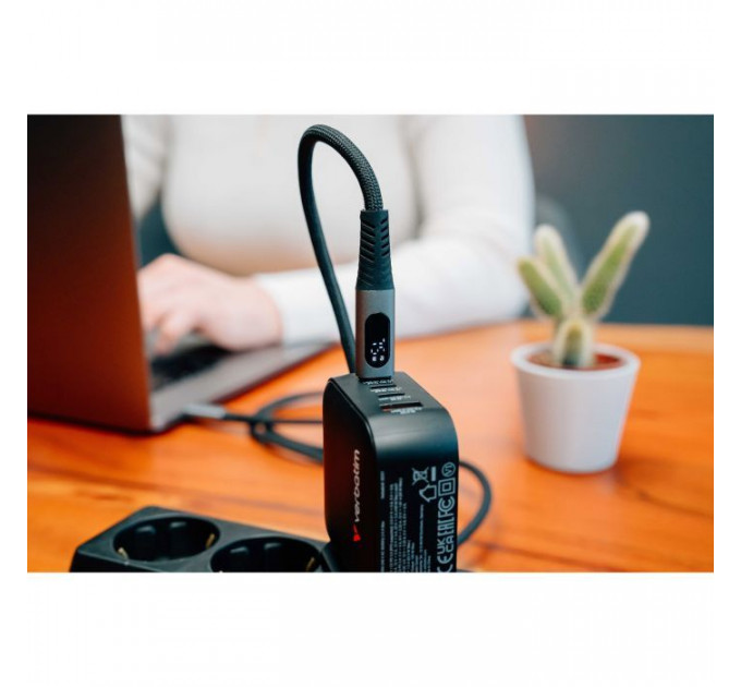 Дата кабель USB-C to USB-C 1.2m with display 240W black Verbatim (31849)