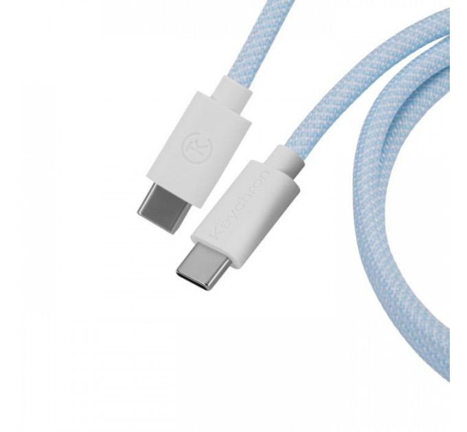 Дата кабель USB-C + USB A to USB-C 1.36m Coiled Aviator blue Keychron (CAB19_KEYCHRON)