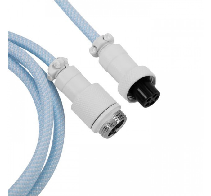 Дата кабель USB-C + USB A to USB-C 1.36m Coiled Aviator blue Keychron (CAB19_KEYCHRON)