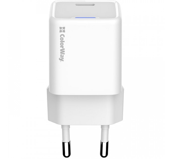 Зарядний пристрій ColorWay C101C GaN Mini 20W PD PPS USB-C white (CW-CHS059PD-WT)