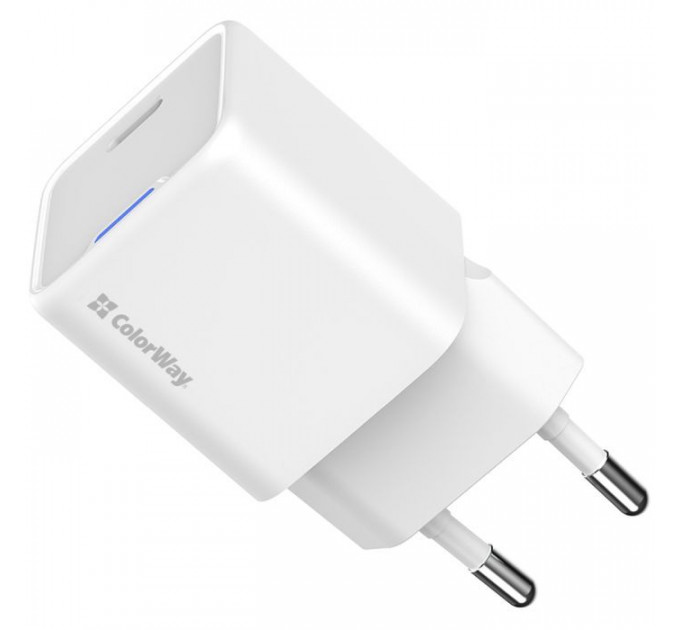 Зарядний пристрій ColorWay C101C GaN Mini 20W PD PPS USB-C white (CW-CHS059PD-WT)