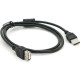 Дата кабель USB 2.0 AM\/AF 1.0m ferrite black Voltronic (YT-AM\/AF-1.0B)
