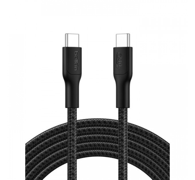 Дата кабель USB-C to USB-C 3.0m 240W black Belkin (CAB025HQ3MBK)