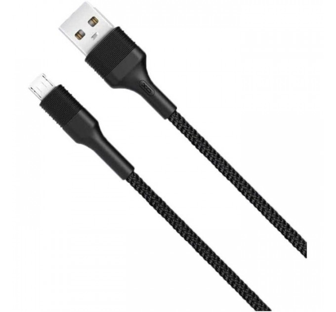 Дата кабель USB 2.0 AM to Micro 5P 1.0m 2.1A black XO (NB51-M-1-BK)