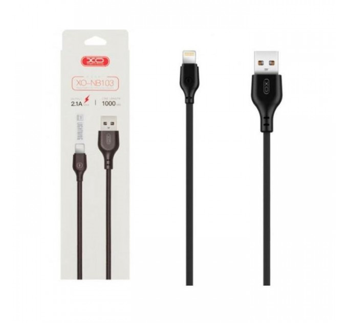 Дата кабель USB 2.0 AM to Lightning 1.0m 2.1A black XO (XO-NB-103-L-1-BK)