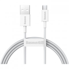 Дата кабель USB 2.0 AM to Micro 5P 1.0m 2A white Baseus (CAMYS-02)