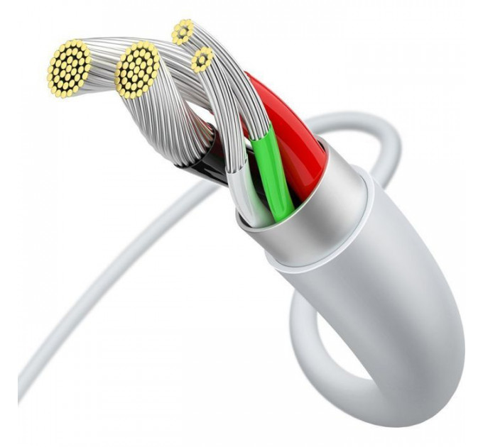 Дата кабель USB 2.0 AM to Micro 5P 1.0m 2A white Baseus (CAMYS-02)