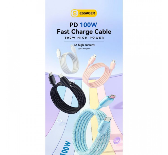 Дата кабеля USB-C to USB-C 1.0m 100W black Essager (EXCTT1-WL01-P)