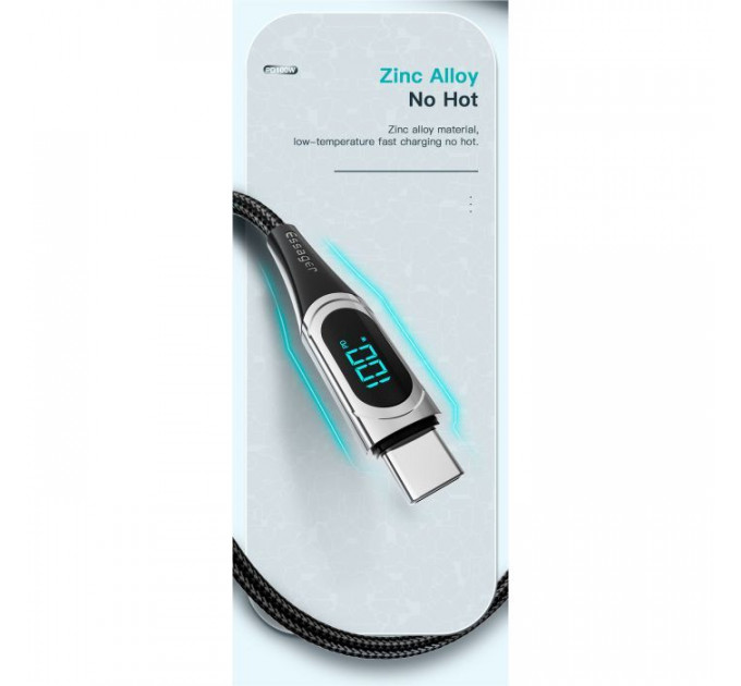 Дата кабеля USB-C to USB-C 2.0m 100W Digital Display blue Essager (ES-XCTT1-YDA03)