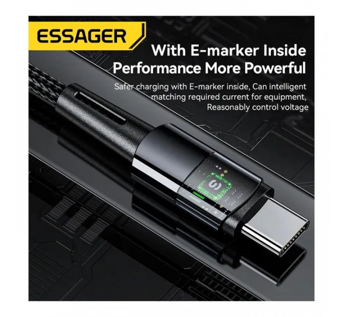 Дата кабель USB-C to USB-C 1.0m 240W Essager (EXCTT3-CG0G-P)