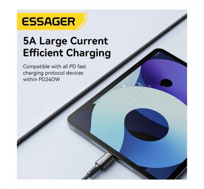 Дата кабель USB-C to USB-C 1.0m 240W Essager (EXCTT3-CG0G-P)
