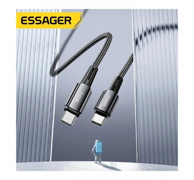 Дата кабель USB-C to USB-C 1.0m 240W Essager (EXCTT3-CG0G-P)