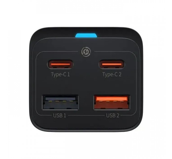 Зарядний пристрій Baseus 2xUSB-C 65W + 2xUSB GaN + cable USB-C to USB-C 100W 1.0m black (CCGP040101)