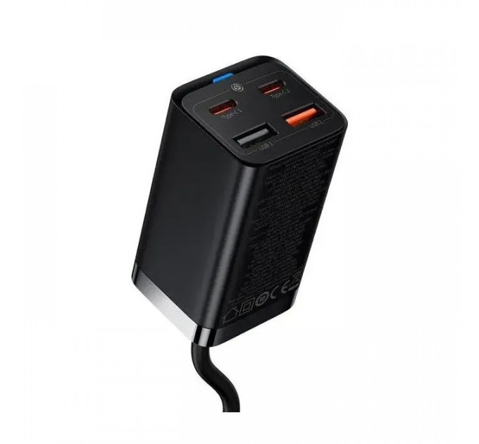 Зарядний пристрій Baseus 2xUSB-C 65W + 2xUSB GaN + cable USB-C to USB-C 100W 1.0m black (CCGP040101)