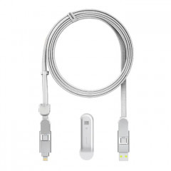 Дата кабель 6in1 inCharge XL 3.0m white Rolling Square (XLL02R)