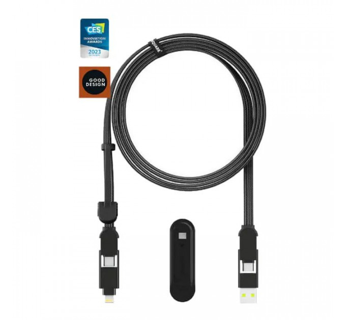 Дата кабеля 6in1 inCharge XL 3.0m black Rolling Square (XLL01R)